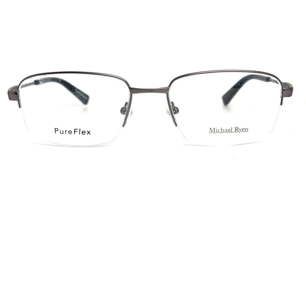 Michael Ryen Eyeglasses Frames MRM-130 Silver PureFlex Half Rim 54-18-145 H16961